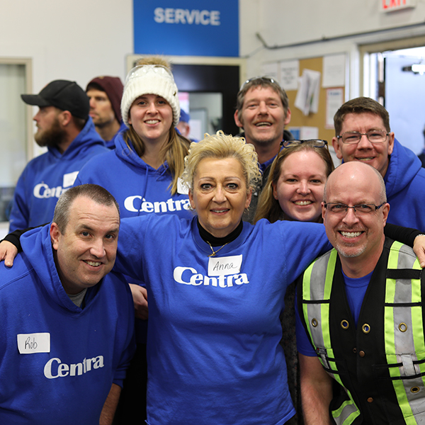 Centra Windows team members together at Langley Manufacturing plant